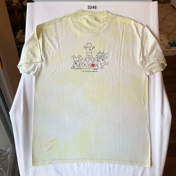 Hanes Men’s Short Sleeve T-shirt size M (38-40), Tie Dye Yellow, Camp Taylor - Picture 7 of 7
